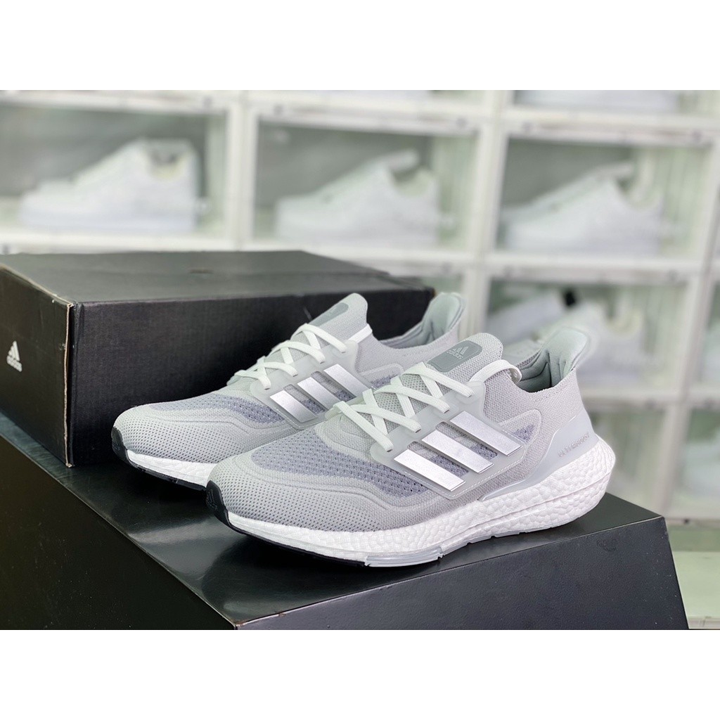 Adidas Ultra Boost 2021 Grey White Casual Sport Unisex Running Shoes Sneakers For Men Women GV7724