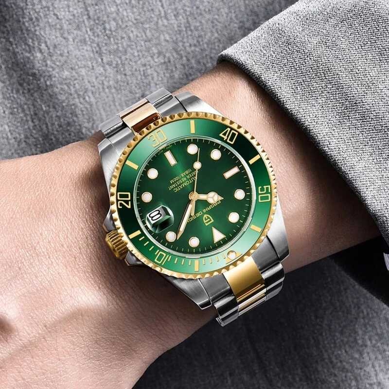 ▣ PAGANI DESIGN Nh35 นาฬิกาสําหรับชายหรูหรากระจกแซฟไฟร์กั