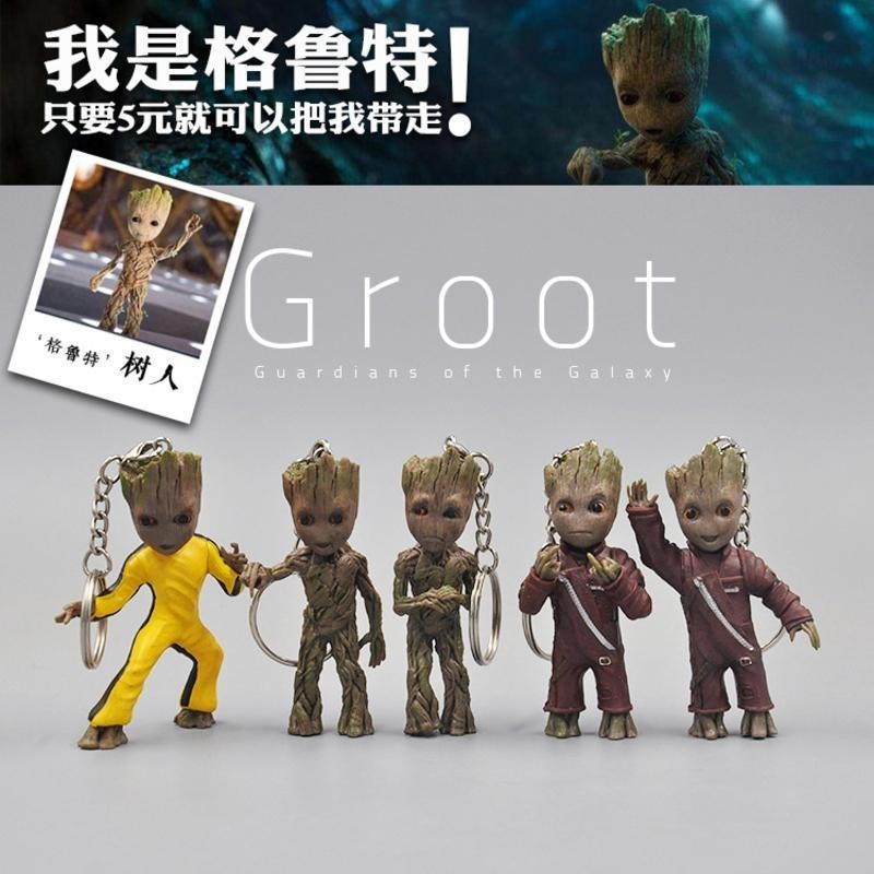 ♞Guardians of the Galaxy มนุษย์ต้นไม้ตัวเล็กจี้ groot ตุ๊กตา Baby Groot เครื่องประดับทำมือแบบแขวนโซ