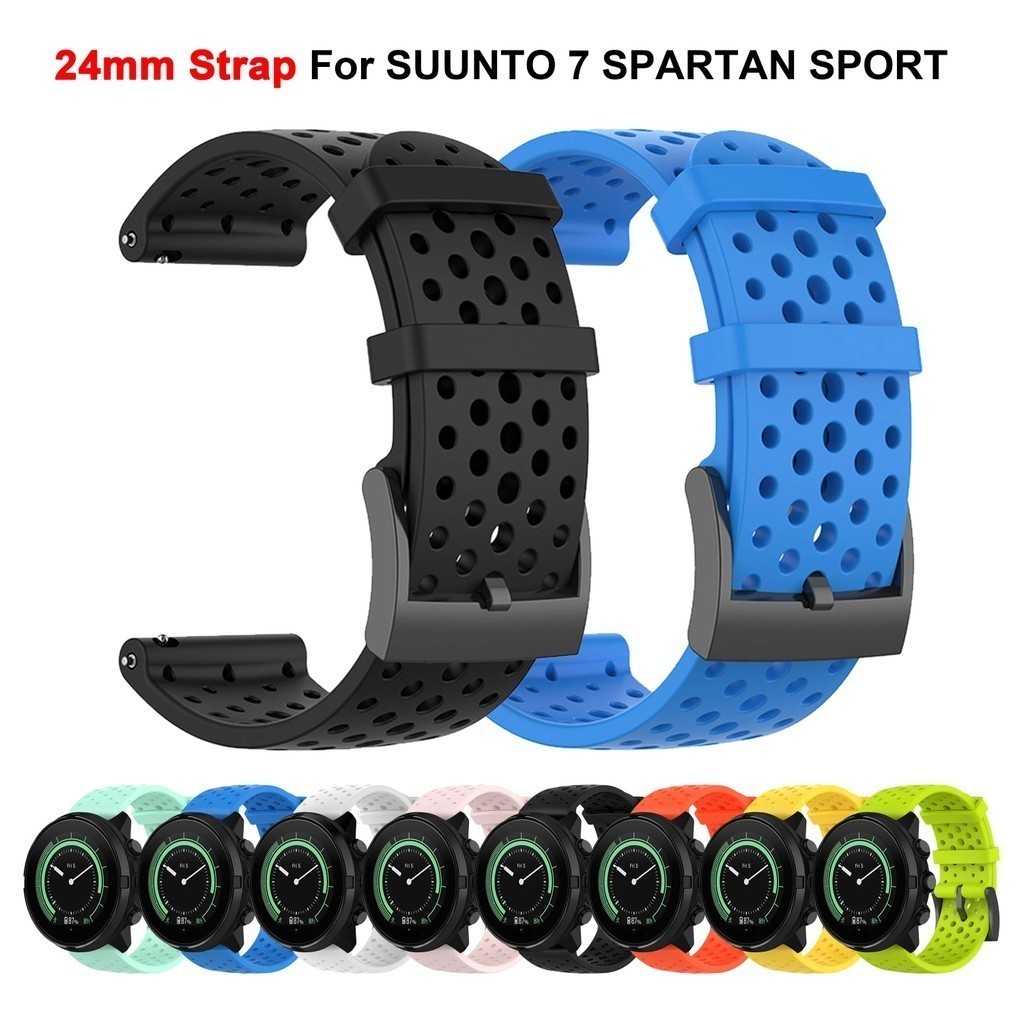 24MM Breathable Soft Silicone Strap For SUUNTO 9 9 BARO Sports Watch Band Bracelet for SUUNTO D5 7