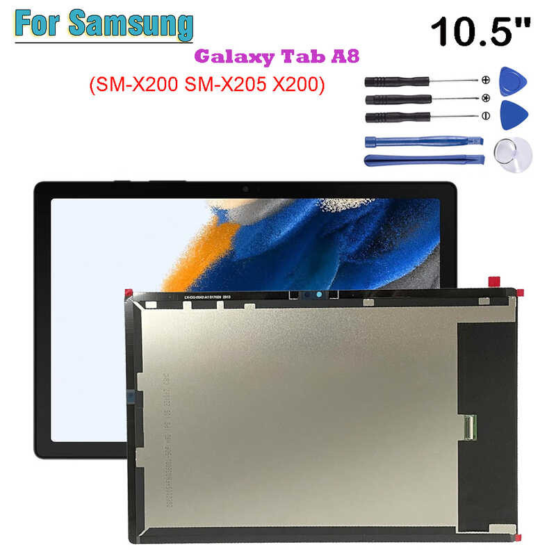 ใหม่สำหรับซัมซุงกาแล็คซี่แท็บ A8 10.5 "Sm-X200 Sm-X205 X205 X200จอแสดงผล LCD หน้าจอสัมผัสเครื่องอ่านพิกัดแก้วประกอบซ่อม