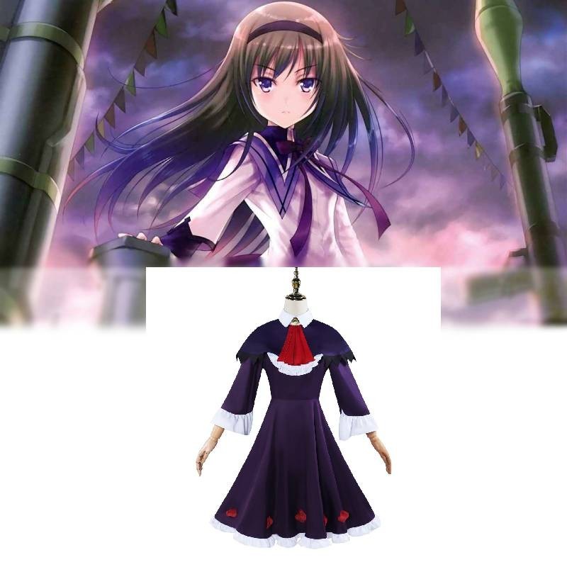 Puella Magi Madoka Magica เสื้อผ้าคอสเพลย์ ตัวละครอนิเมะ Akemi Homura