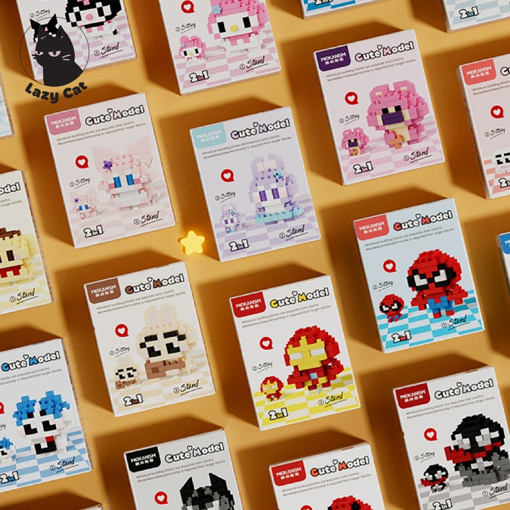 hot🔥การประกันคุณภาพ🔥 import Mini Cute Cartoon Nano Bricks Building Block Kuromi Sanrio Chiikawa M
