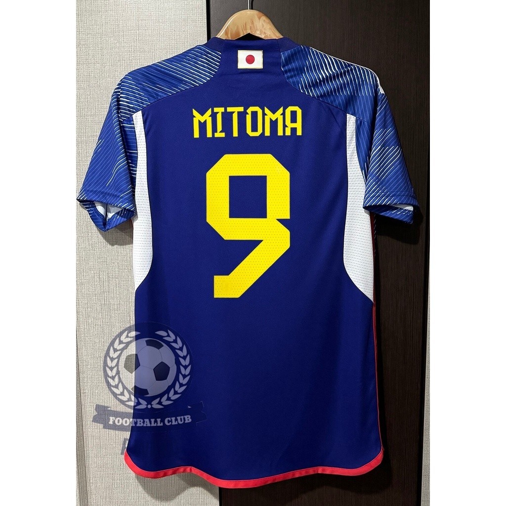 New !! เสื้อทีมชาติญี่ปุ่น ชุดแข่งบอลโลก "ซามูไรบลู” อัดชื่อเบอร์ หน้าหลัง หายากมากชุดนี้ สกรีนชื่อ MITOMA#9 TSUBASA#10