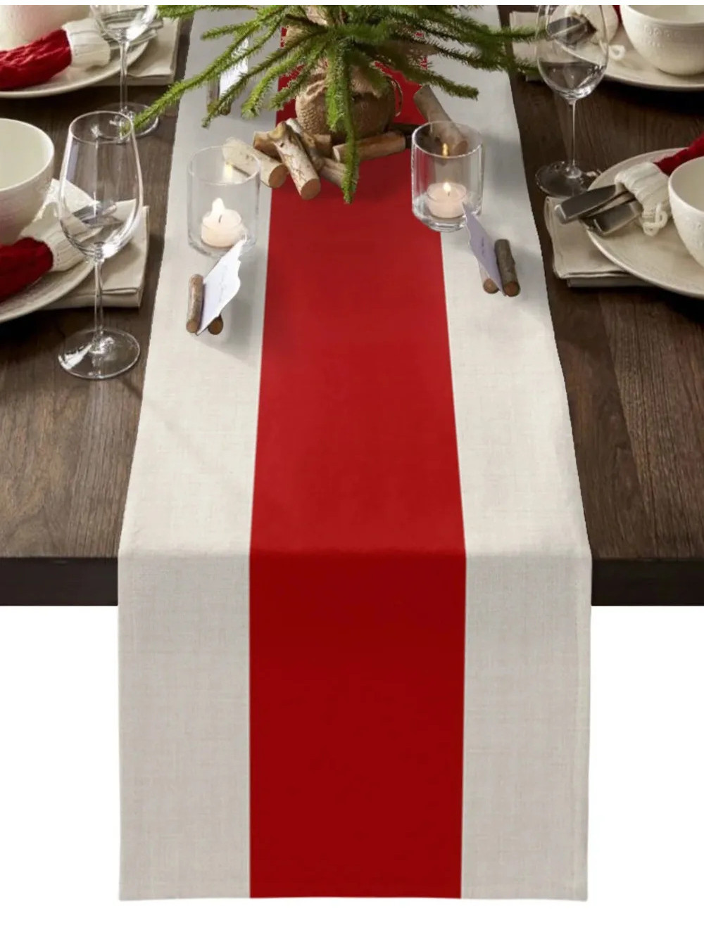 ผ้าปูโต๊ะรับประทานอาหาร ลายคริสต์มาส สีแดง สําหรับตกแต่งงานแต่งงาน