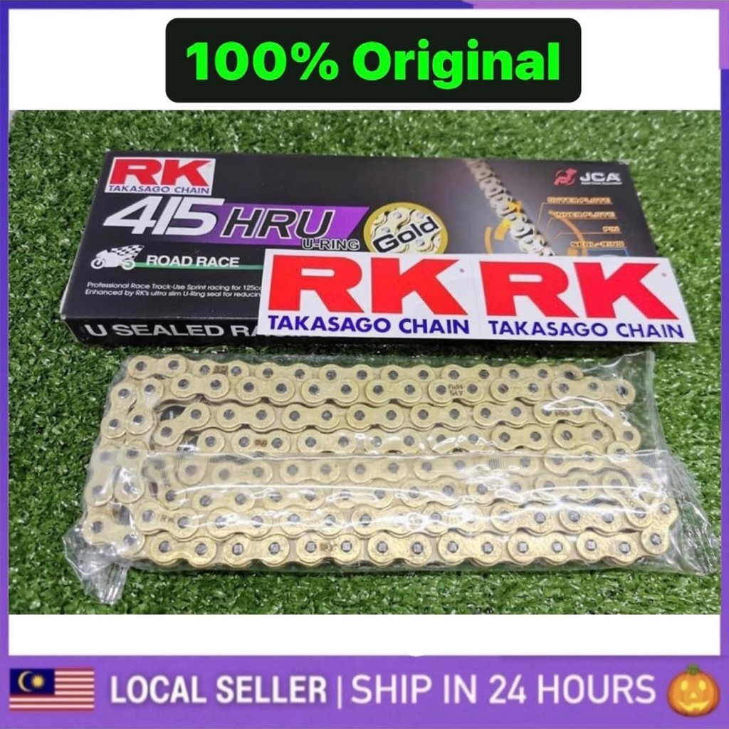 RK 415 HRU U-Ring Gold Chain 130L 415 130 Rantai Emas Chain TAKASAGO JAPAN Racing Y16 Y15 RS150 RSX 