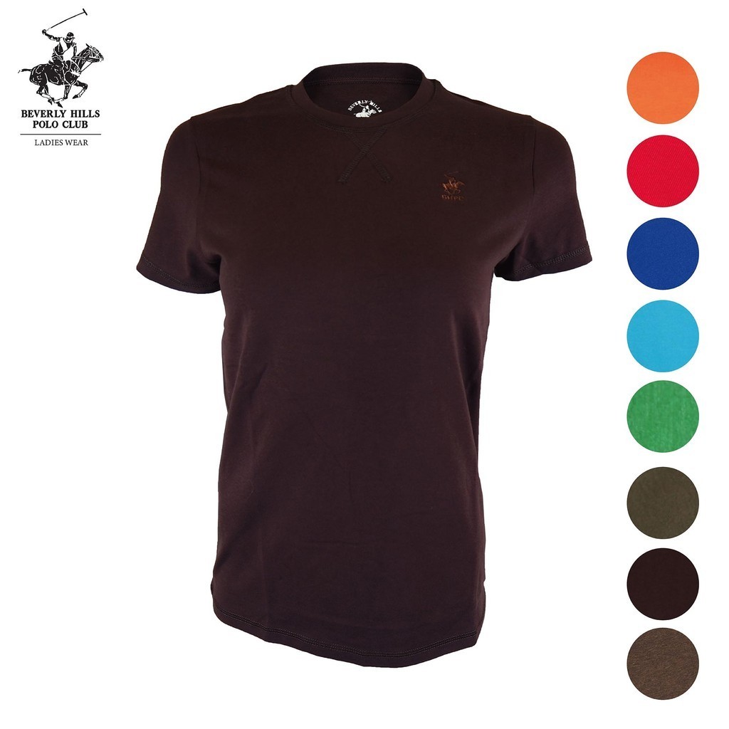 BHPC BHT108 เสื้อยืดผู้หญิงผู้หญิงผ้าฝ้ายเสื้อ | เสื้อยืดคอกลม Basic Lightweight Casual Regular Fit 