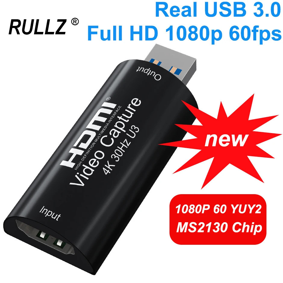 Ms2130 4K HDMI Video Capture Card USB 3.0 1080P 60FPS กล่องบันทึกเกมสําหรับ PS4 กล้องแล็ปท็อป PC Liv