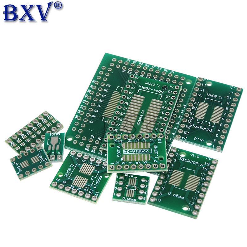 10PCS PCB Board SMD เปิดอะแดปเตอร์ DIP Converter แผ่น SOP 8/16/14/20/24/28P SOT89 SOT23 SOT223 TO DIP SOP/TSSOP ใหม่