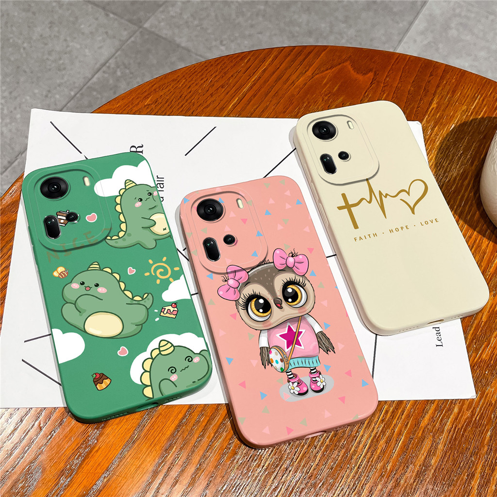 สําหรับ Oppo Reno 11 5G เคสโทรศัพท ์ กล ้ องป ้ องกันสแควร ์ กันกระแทกแฟชั ่ นน ่ ารักไดโนเสาร ์ นุ ่ มปกหลังสําหรับ OppoReno 11 5G กันชน Capa