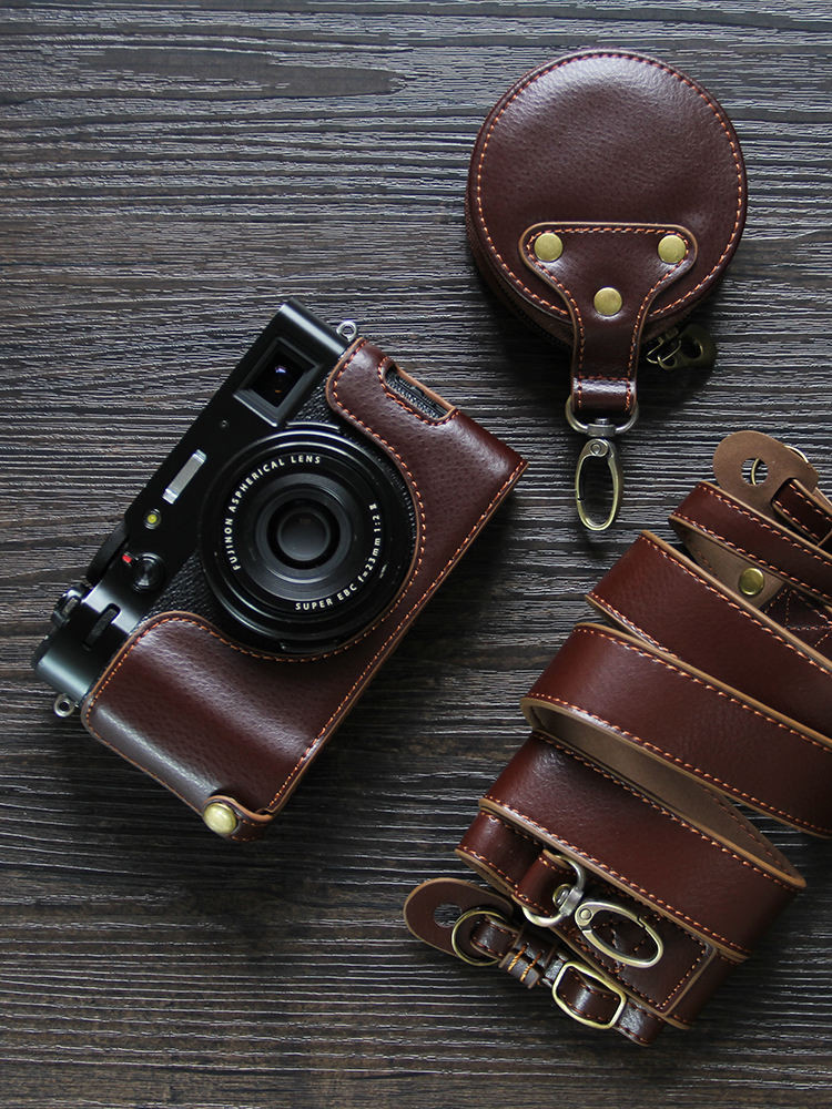 เหมาะสําหรับเคสกล้อง Fuji X100VI รุ่นที่หกชุดครึ่ง x100v เคสป้องกันฐานหนัง X100F เคสหนังย้อนยุค