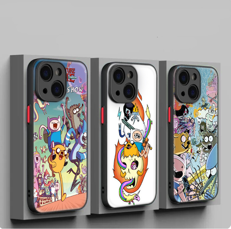 สําหรับ iPhone 12 13 Plus 14 15 Pro Max หมองคล ้ ําเลนส ์ ป ้ องกัน soft Case K59 Adventure Time น ่ ารัก