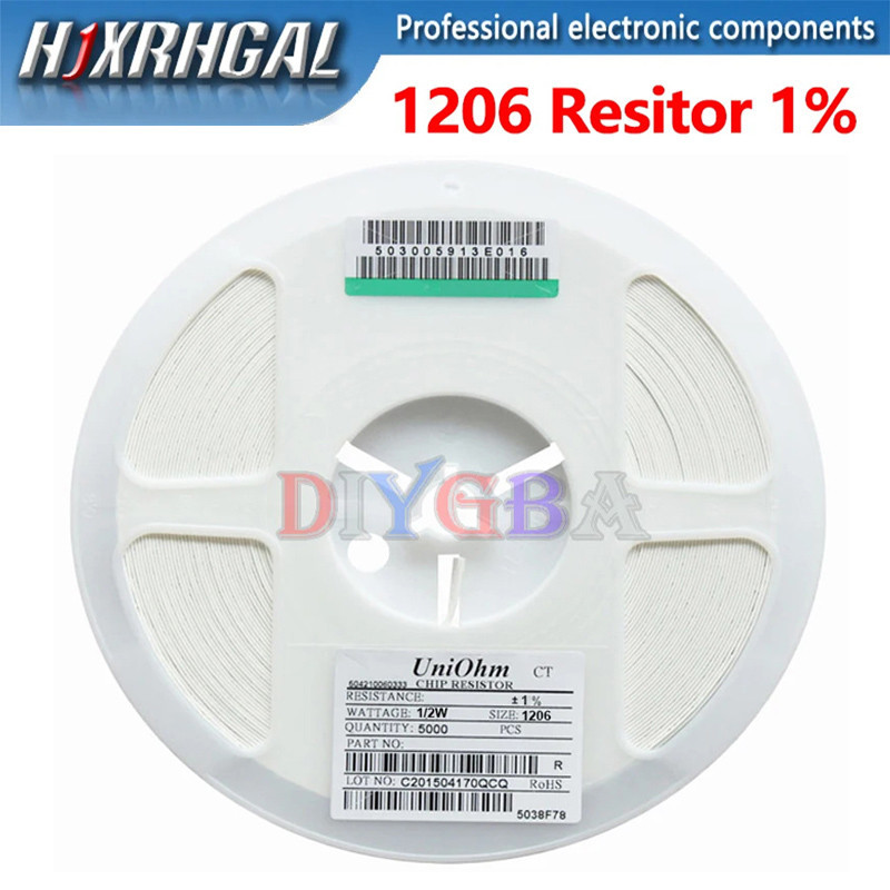5000PCS 1206 9.1R-1K SMD Resistor ความแม่นยํา 1% 9.1R 10R 18R 27R 43R 62R 82R 100R 180R 330R 620R 91