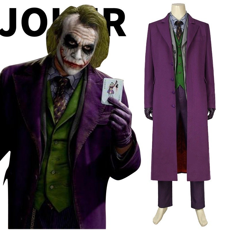 พร้อมส่ง เครื่องแต่งกาย ชุดโจ๊กเกอร์ แบทแมน Dark Knight joker Heath Ledger joker cos สําหรับปาร์ตี้