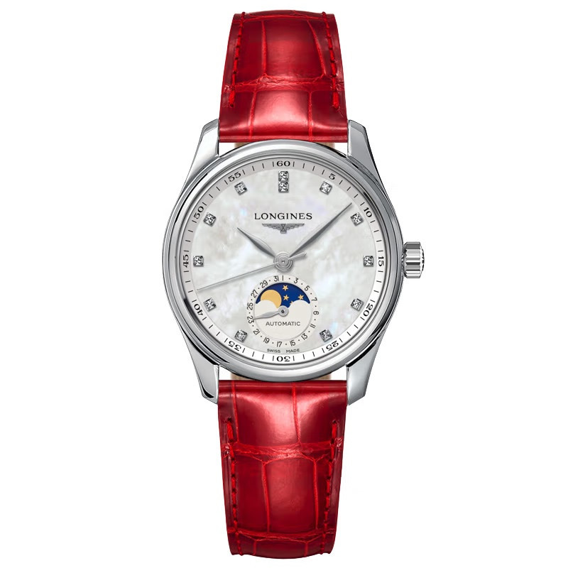 Full Set Longiness นาฬิกาผู้หญิงช่างฝีมือชื่อดัง Moon Phase Automatic Mechanical Watch Ladies รุ่น