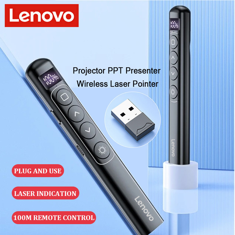 【พร้อมส่ง】Lenovo ปากกาเลเซอร์ไร้สาย 2.4GHz สําหรับโปรเจคเตอร์ M-a-c