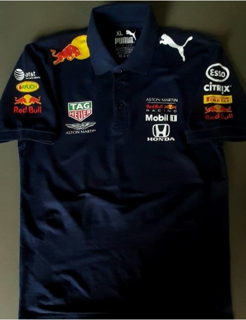 ขายดี- F1 เสื้อโปโลแขนสั้น คอปก ลายกราฟฟิค Red Bull Aston Martin Honda Racing Team ขนาดใหญ่ สําหรับผู้ชาย