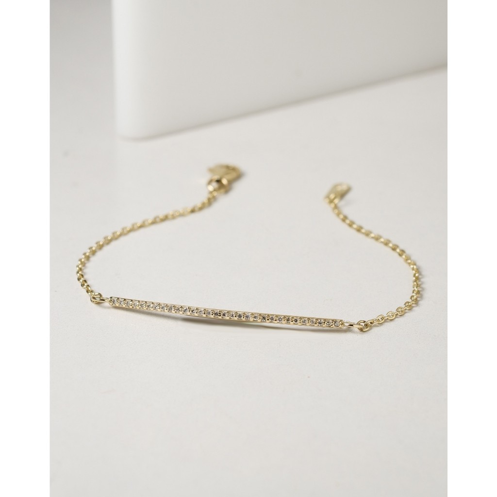 สร้อยข้อมือทองแท้ 9K  T-Bar เพชรแท้  T-Bar Diamond Bracelet