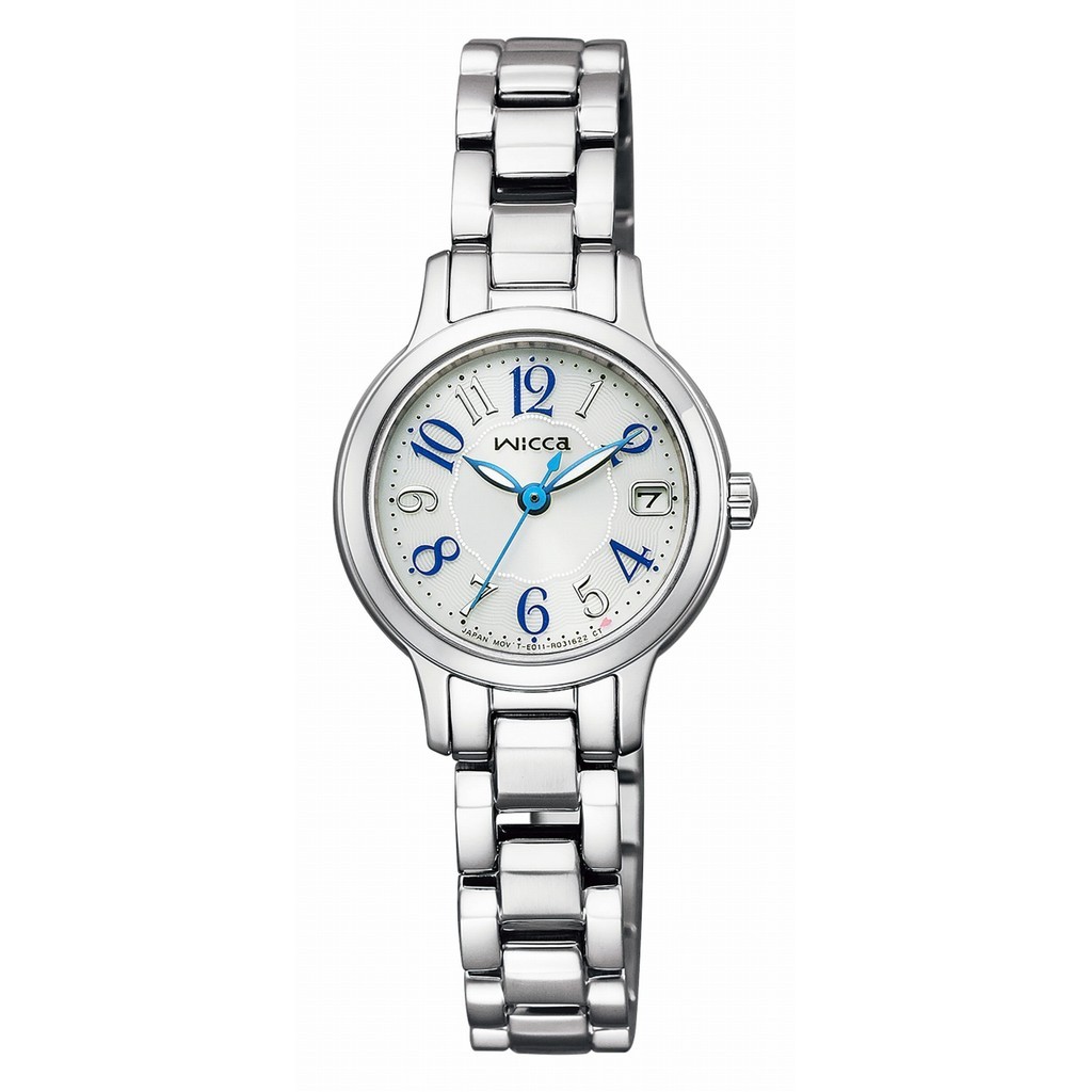 [แท้ส่งตรงจากญี่ปุ่น] Citizen Kh4-Neck912-13 นาฬิกาข้อมือ Wicca Combed Solar Crystal Glass Silver S