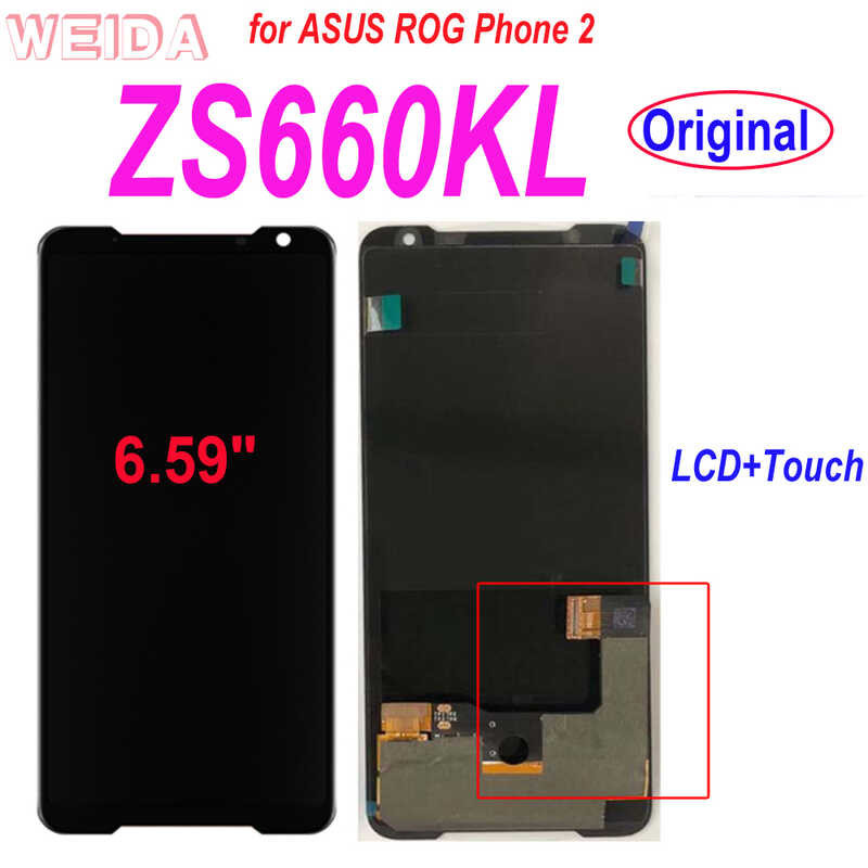 6.59 "Original สำหรับ ASUS ROG โทรศัพท์2 Phone2 Phoneⅱ Zs660kl จอแสดงผล LCD Touch Screen Digitizer Assembly