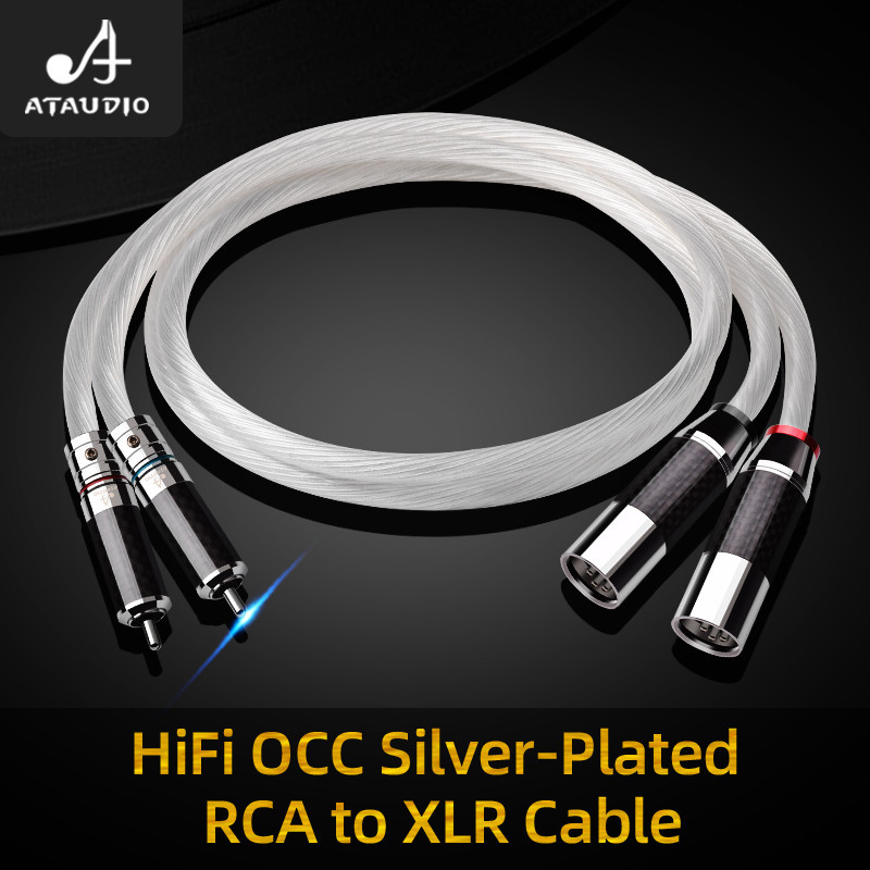 สายเคเบิ้ลเสียง Hifi 2RCA เป็น 2XLR OCC ชุบเงิน XLR เป็น RCA คู่ คุณภาพสูง