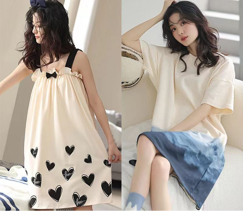 ♞ชุดนอนสายสะพายเด็กผู้หญิงพร้อมแผ่นซับน้ำนม เสื้อผ้านักเรียนประจำบ้าน