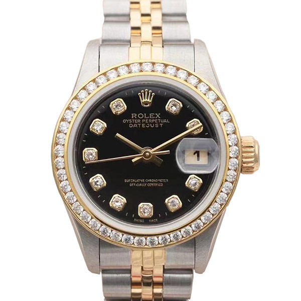 Rolex [ใหม่] Rolex Womens Watch Diary Type 69173 ด้านหลังเพชร 18K Gold Automatic Mechanical Watch W