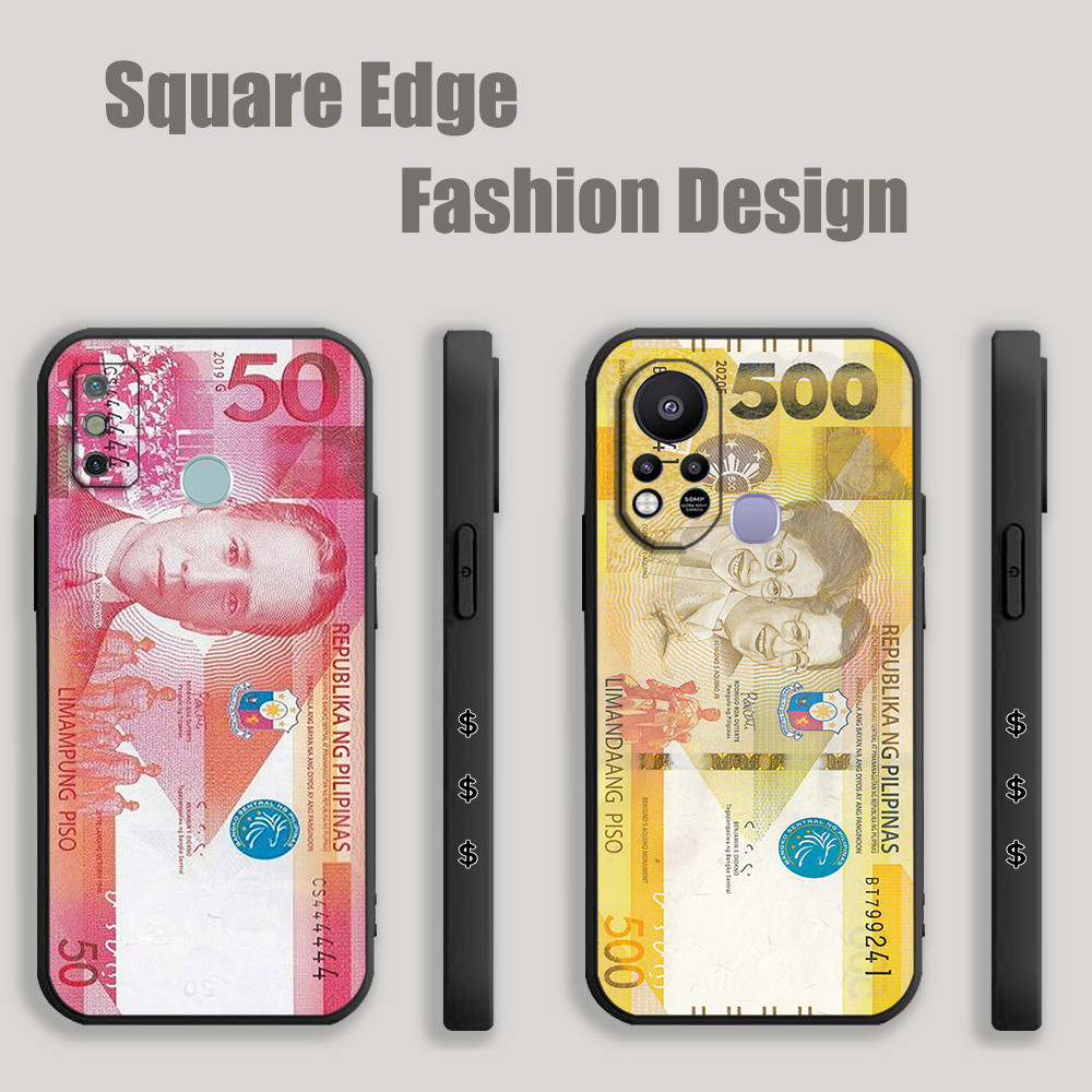 SAMSUNG สําหรับSamsung A03S A73 A23 S21 S22 Ultra A72 A25 A05 A05sเงินpeso 500 Piso IAS09 เคสโทรศัพท