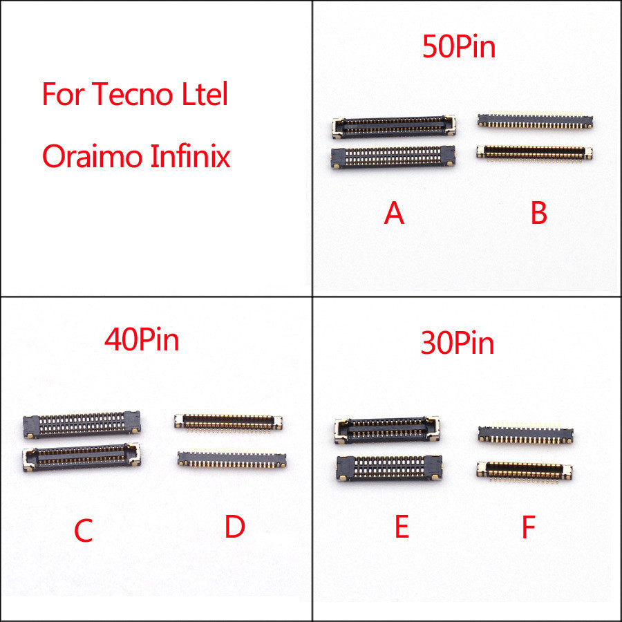 เมนบอร์ดเชื่อมต่อหน้าจอ LCD FPC 20 30 40 50 Pin สําหรับ Tecno Ltel Oraimo Infinix พอร์ตชาร์จ USB 2 ช