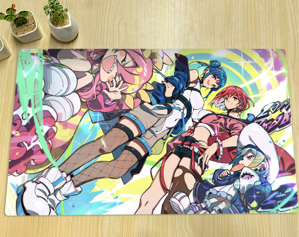 Yugioh Evil Twins Ki-sikil & Lil-la Play Mat TCG CCG Board Game Mat Trading Card Game Playmat Custom Rubber Mouse Pad