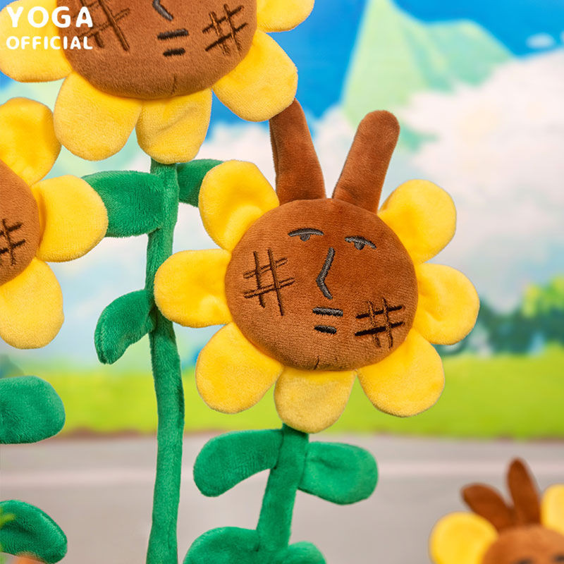 ♛-♛MyFriend กระต่ายสีชมพูรูปดอกทานตะวัน เข็มกลัดตุ๊กตาของแท้ ของขวัญตกแต่งสุดฮา