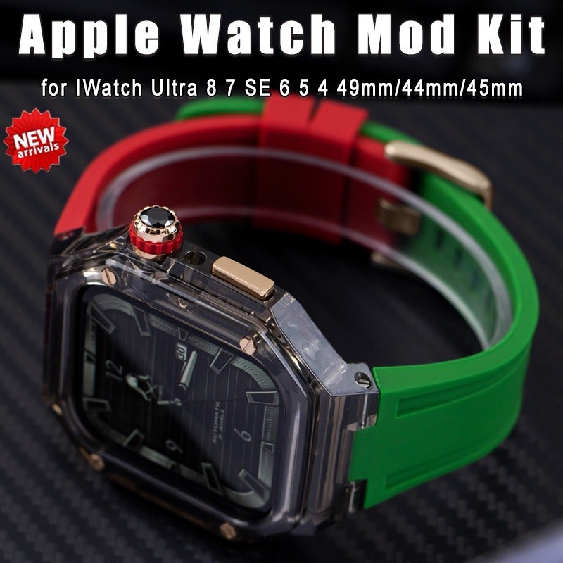 เคสใส พร้อมสายนาฬิกาข้อมือ สําหรับ Apple Watch Ultra 49 มม. 45 มม. 44 มม. IWatch Series 8 7 6 SE 5