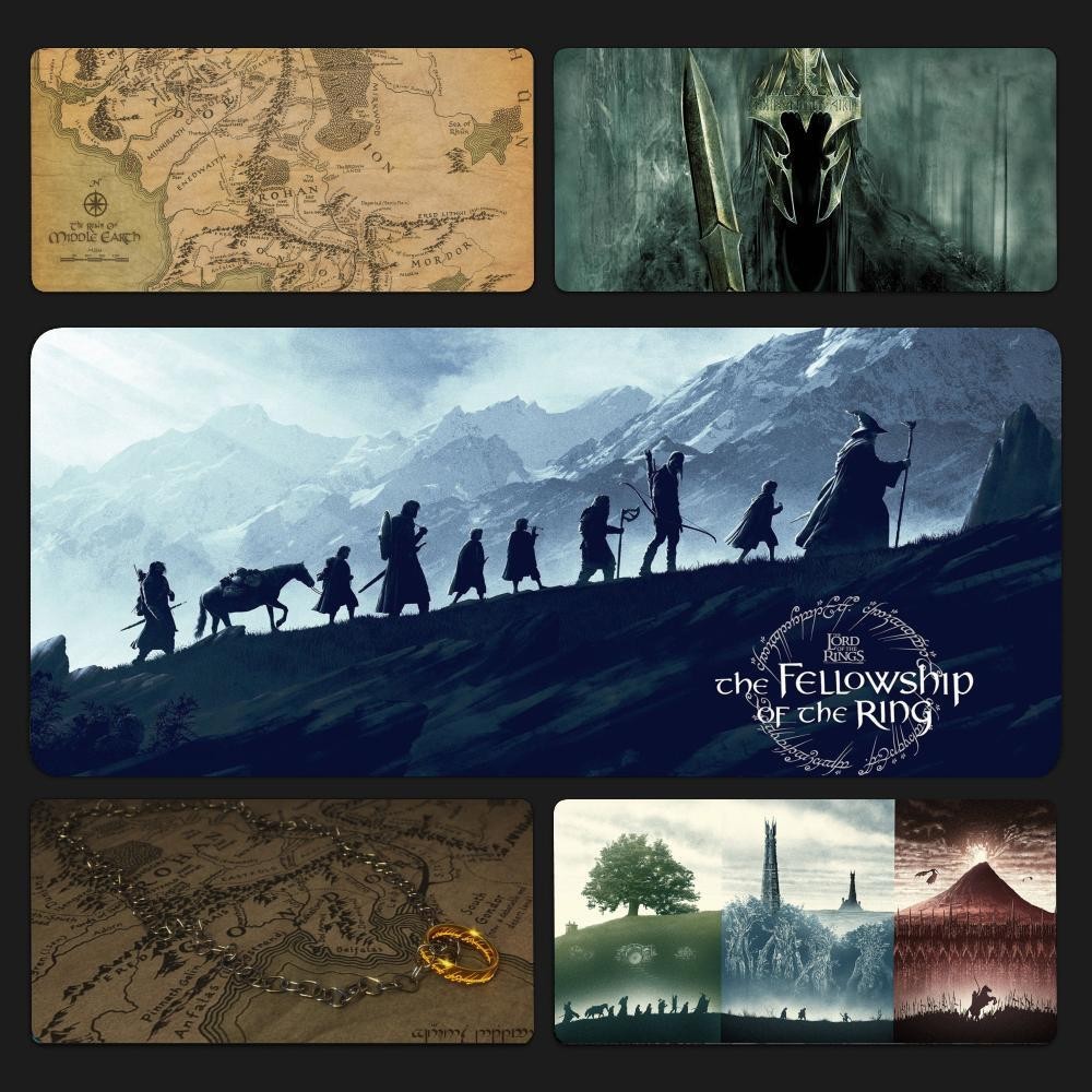 ภาพยนตร์ AAA T-the Lord of the Rings Mousepad แผ่นรองเมาส์สําหรับเล่นเกมขนาดใหญ่ LockEdge หนาแป้นพิมพ์คอมพิวเตอร์โต๊ะโต๊ะ