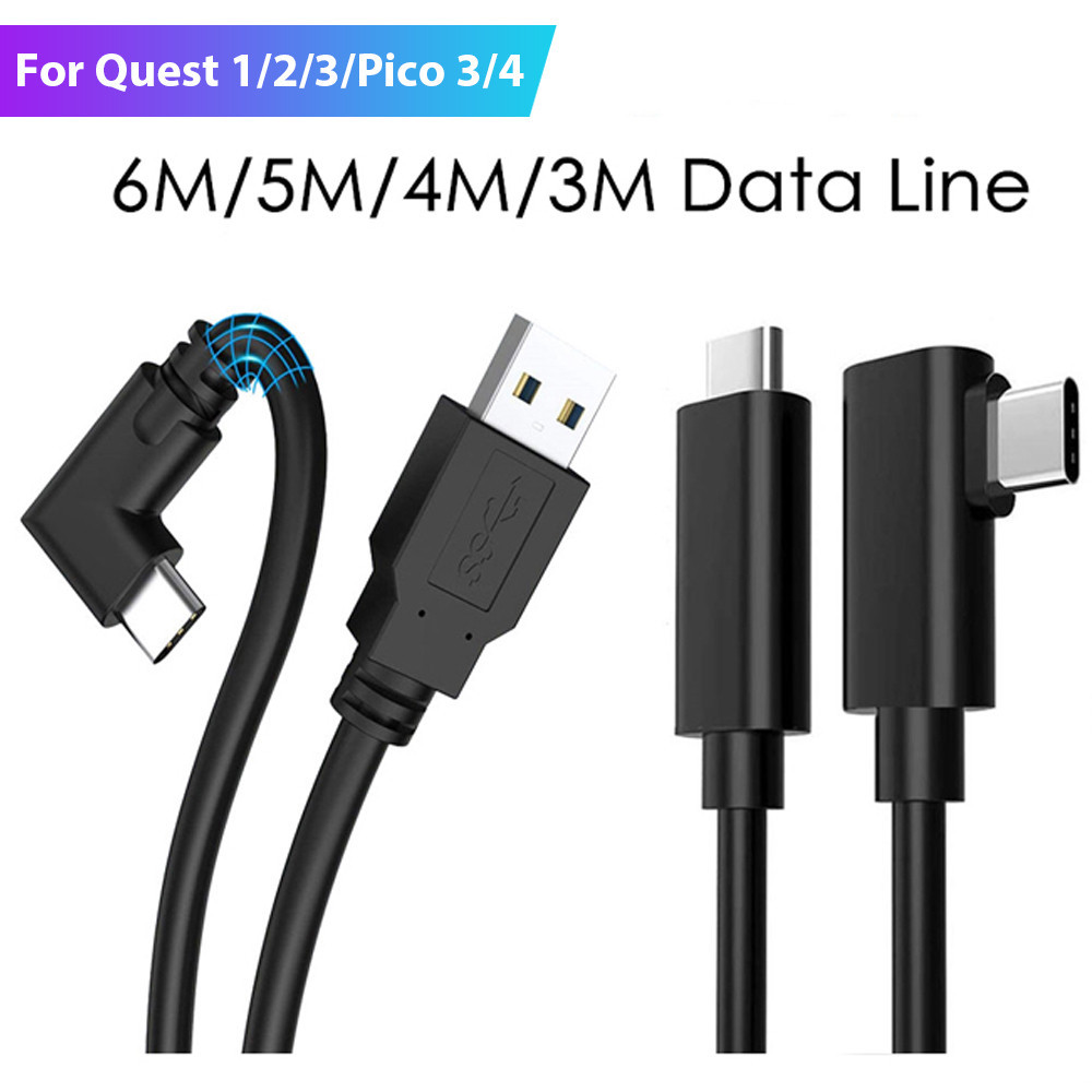 สายชาร์จ สายข้อมูล USB-A Type-C สําหรับ Oculus Quest 3 Quest 2 Quest 1 VR Link USB 3.2 PICO 3 4 Pro