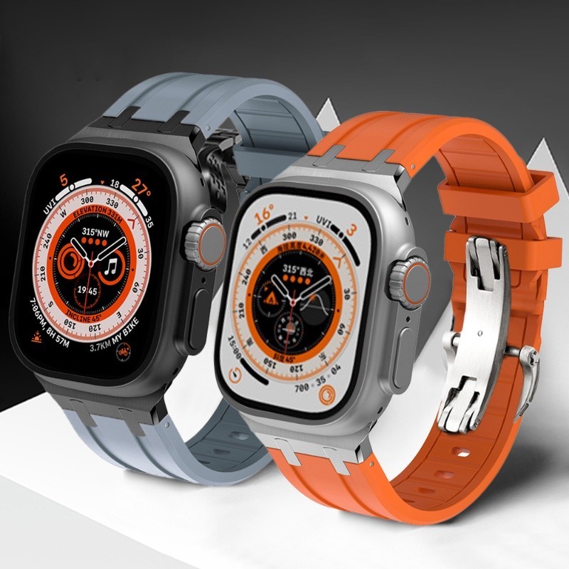 สายนาฬิกาข้อมือยางซิลิโคน สําหรับ Apple Watch Ultra 49 มม. Series 8 7 45 มม. iwatch 8 6 5 4 SE 44 ม
