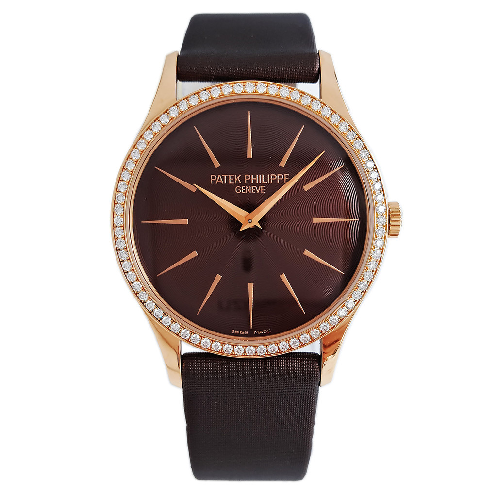 นาฬิกาคลาสสิก 18K Rose Gold Diamond Manual Mechanical Watch สุภาพสตรี 4897R-001