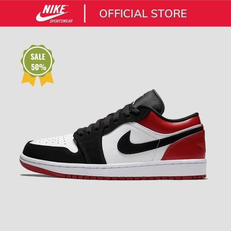 ♞,♘รองเท้า Nike Air Jordan 1 Low Black toe รองเท้ากีฬา