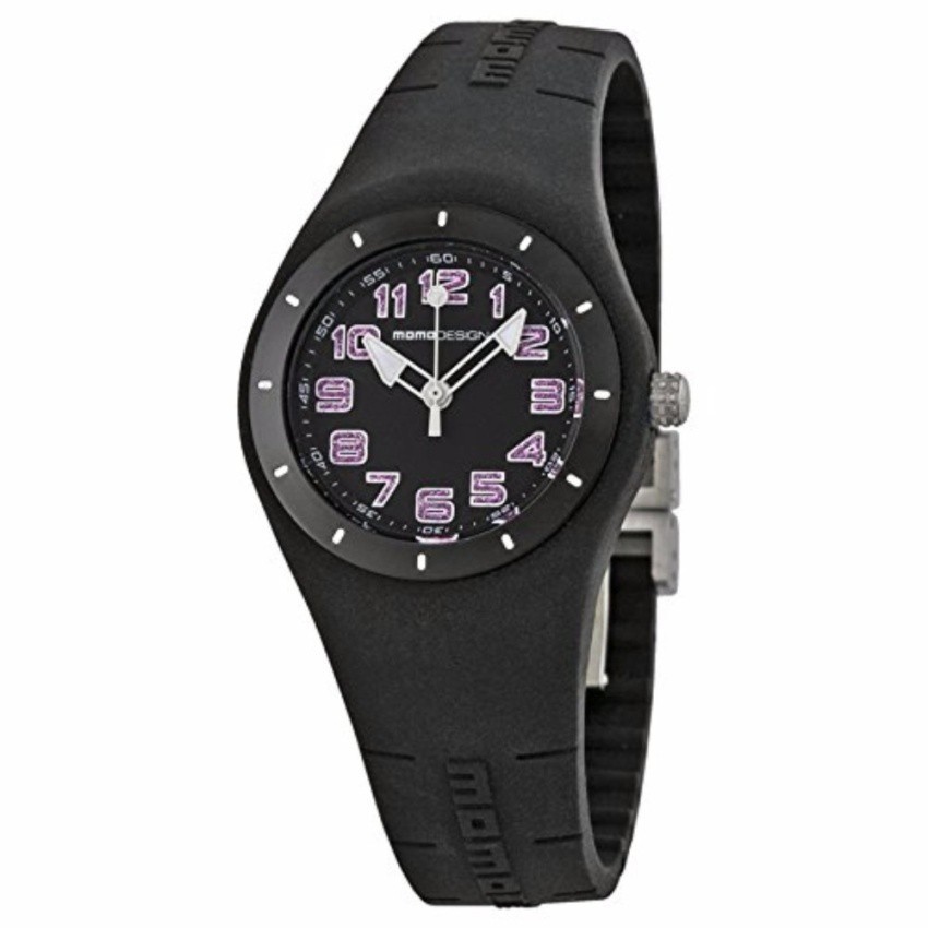 ♞,♘,♙Momo Design นาฬิกาข้อมือผู้หญิง สายซิลิโคน รุ่น MD2006BK-21 - Black รับประกัน 1 ปี ของแท้
