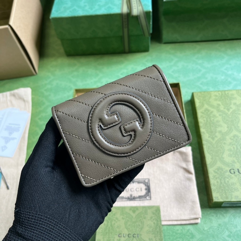 Gucci Blondie กระเป๋าสตางค์ หนังแท้ 100% สําหรับผู้หญิง 760317 ขนาดกระเป๋าสตางค์ ใบสั้น 8.5-11-3 ซม
