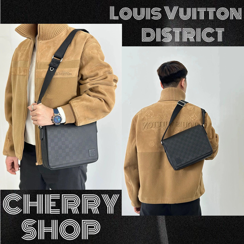 ♞,♘หลุยส์วิตตอง Louis Vuitton  กระเป๋ารุ่น DISTRICT PMผู้ชาย/กระเป๋าสะพายข้าง/ไหล่  LV BAG