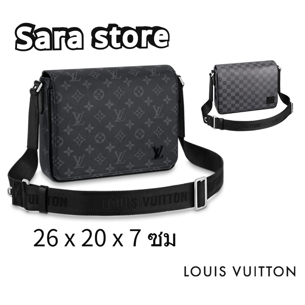 ♞,♘,♙หลุยส์วิตตอง Louis Vuitton กระเป๋ารุ่น District PM Messenger Bag Small 26cm LV กระเป๋าแมสเซนเจ