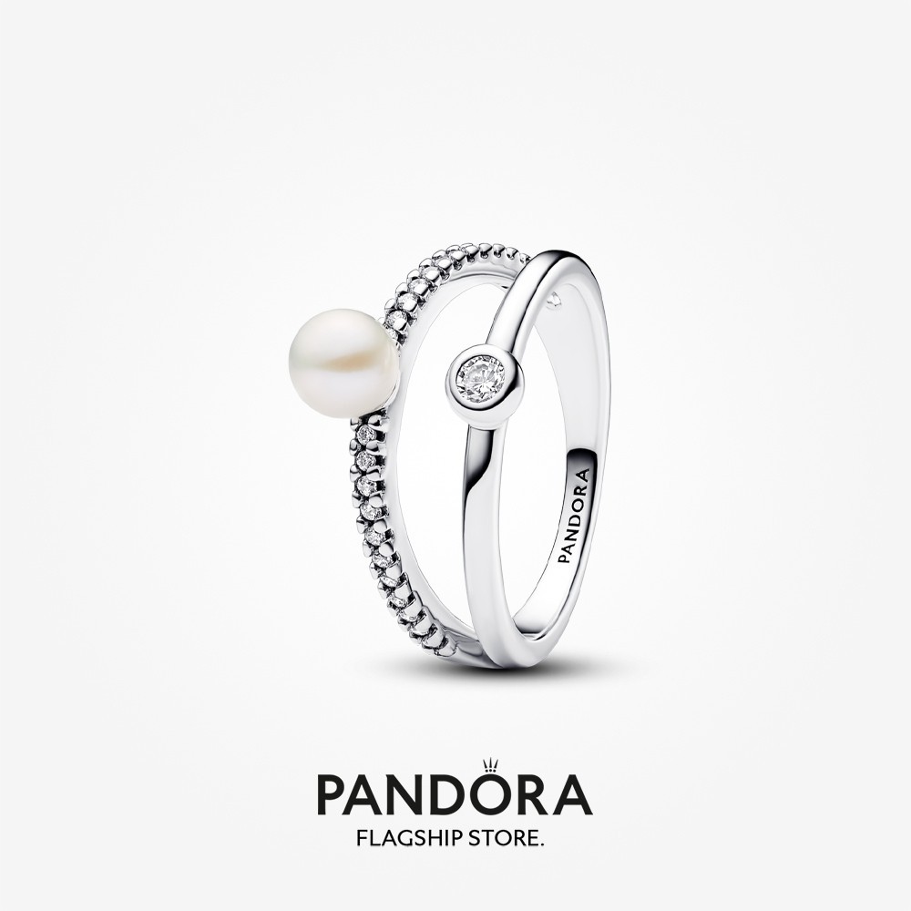 Pandora แหวนคู่ ประดับมุกน้ําจืด และไข่มุก