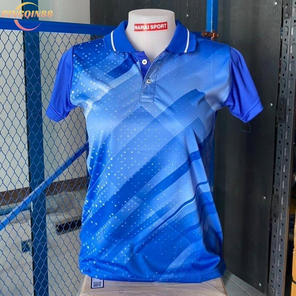 SPORT DAY เสื้อกีฬาหญิง เสื้อคอปกหญิง SA505 ** ทรงเข้ารูปให้สั่งเผื่อไซด์*** ผ้าไมโครพิมพ์ลาย