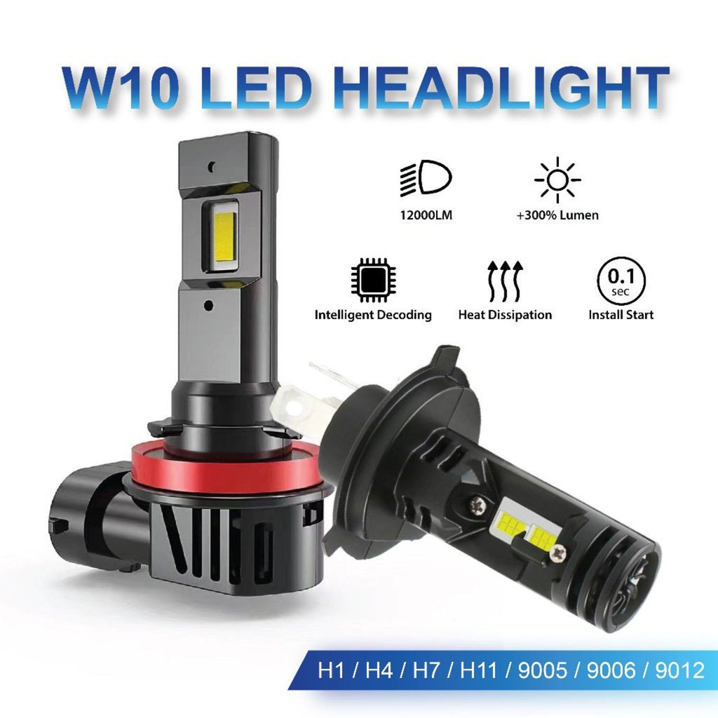 2PCS Mini ขนาด 1:1 รถ LED ไฟหน้า Foglight 60W 12000LM H1 H4 H7 H8/H11 HB3/9005 HB4/9006 9012 W10