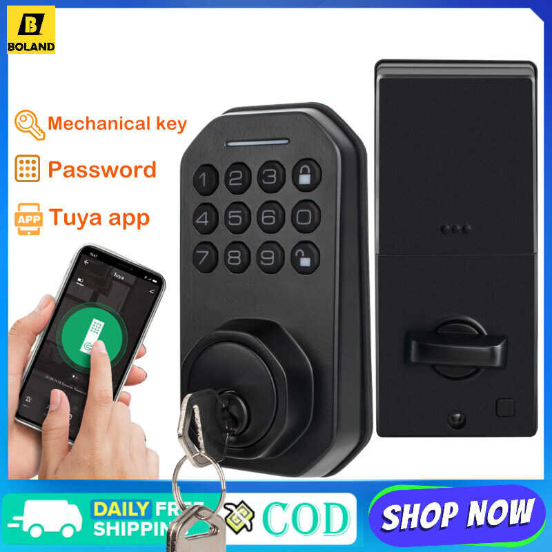Door Boland Smart Tuya Wifi Keypad Digital Password Mechanical Key Security Home Electronic Auto Lo