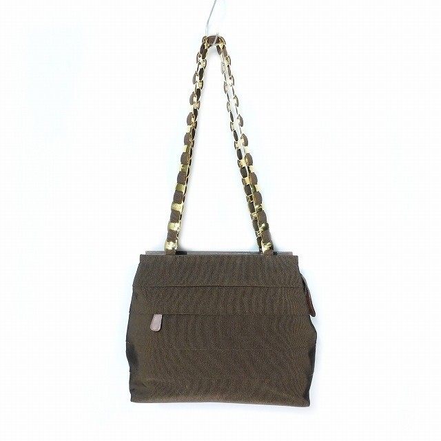 Salvatore Ferragamo Vara Chain Shoulder Bag Tote 2 Brown Direct from Japan Secondhand