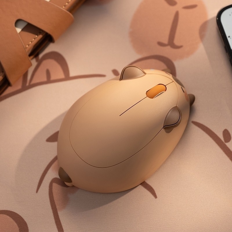 เมาส์ออปติคอลคอมพิวเตอร์ AKKO Capybara Cat Hamster Theme เมาส์ไร้สาย 2.4GHz น่ารักการ์ตูน Creative Silent Mice Ergonomic Gaming Mouse Mute สําหรับแล็ปท็อป PC Office Notebook - รูปที่ 6
