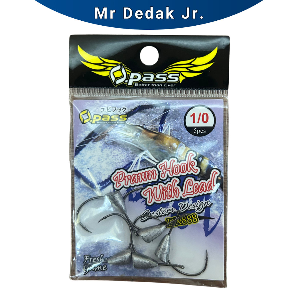 OPASS PRAWN HOOK WITH LEAD DX888 PRAWN HOOK