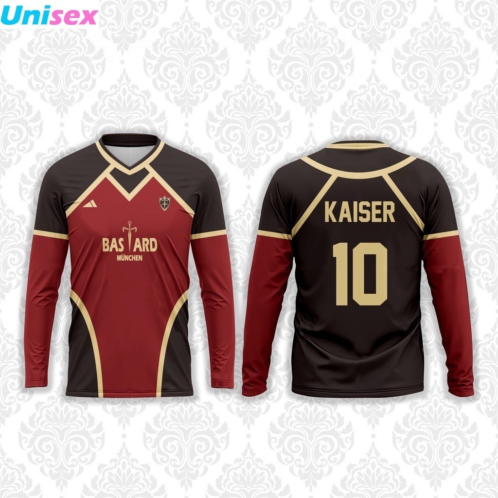 Jersey Anime Blue Lock - Bastard Munchen Jersey เสื ้ อยืดแขนสั ้ นหลวมกลางแจ ้ ง