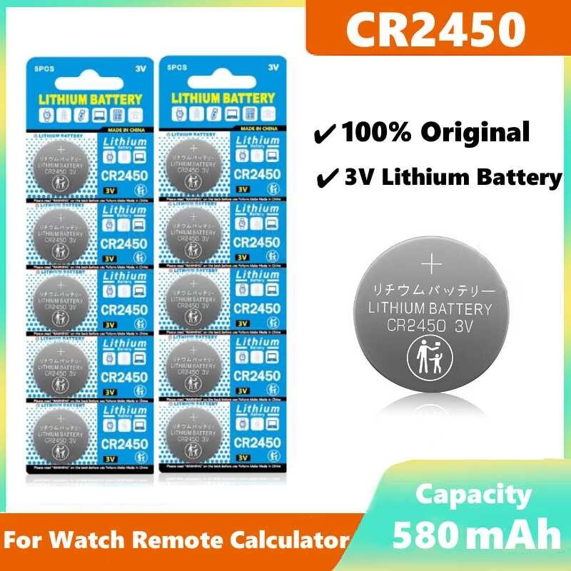 5-20ชิ้นแบตเตอรี่กระดุม Cr2450 3V CR 2450 5029Lc Lm2450 Br2450 Cr2450n Dl2450แบตเตอรี่ลิเธียมเซลล์เห